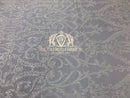 4 Way Stretch - White - Sequins Damask Design Fabric Embroidered On Mesh Sold By The Yard