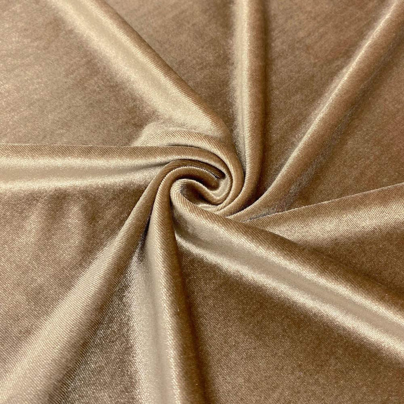 Velvet Stretch Fabric - Champagne - Spandex Stretch Velvet Fabric 60'' Wide Sold By Yard