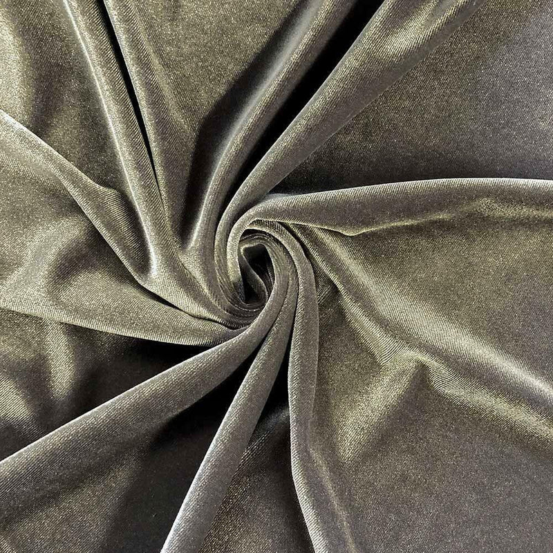 Velvet Stretch Fabric - Charcoal - Spandex Stretch Velvet Fabric 60'' Wide Sold By Yard
