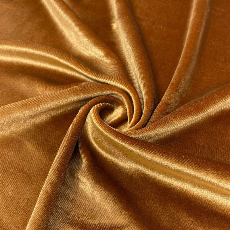 Velvet Stretch Fabric - Copper - Spandex Stretch Velvet Fabric 60'' Wide Sold By Yard