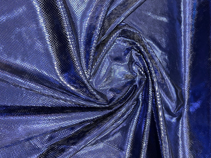 Snake Stretch Velvet - Navy Blue - 58/60" Stretch Velvet Fabric with Snake Print By Yard