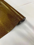 Vinyl Fabric - Dark Gold Shiny Sparkle Glitter Leather PVC - Upholstery By The Yard