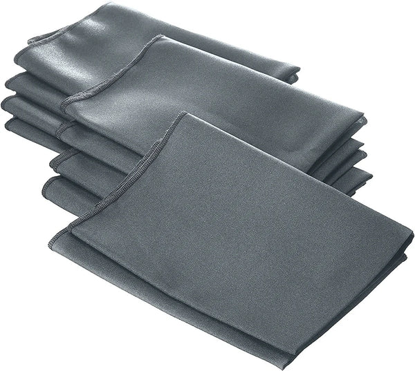 18" x 18" Polyester Poplin Napkins - Dark Grey - Solid Rectangular Polyester Napkins