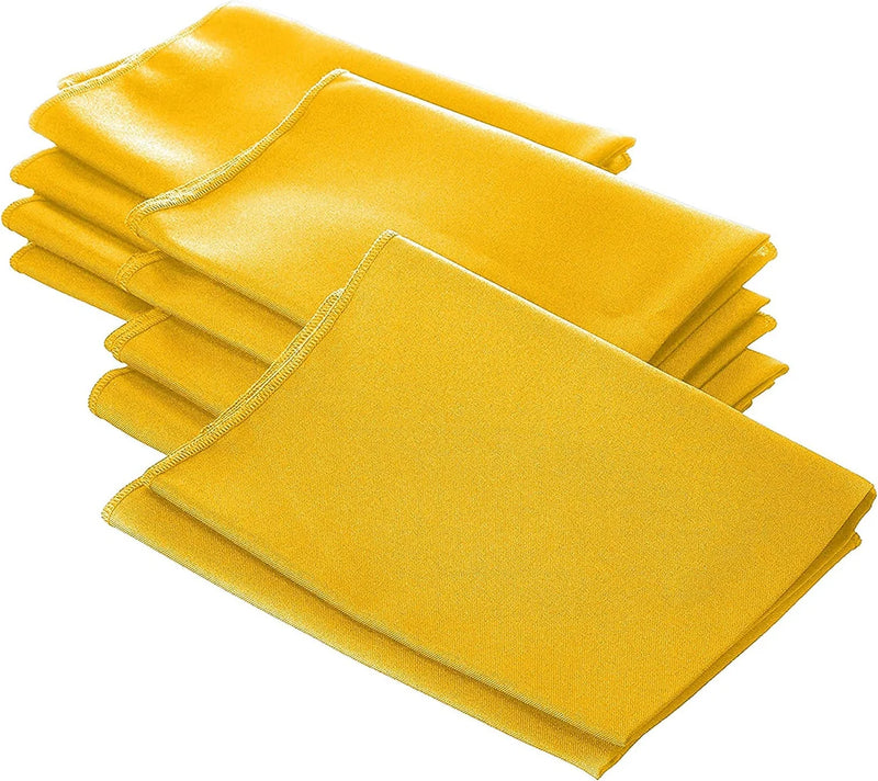 18" x 18" Polyester Poplin Napkins - Dark Yellow - Solid Rectangular Polyester Napkins
