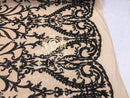 Two Tone Sequins - Nude / Black - 4 Way Stretch Fancy Sequins Design Mesh Fabric Sold By The Yard