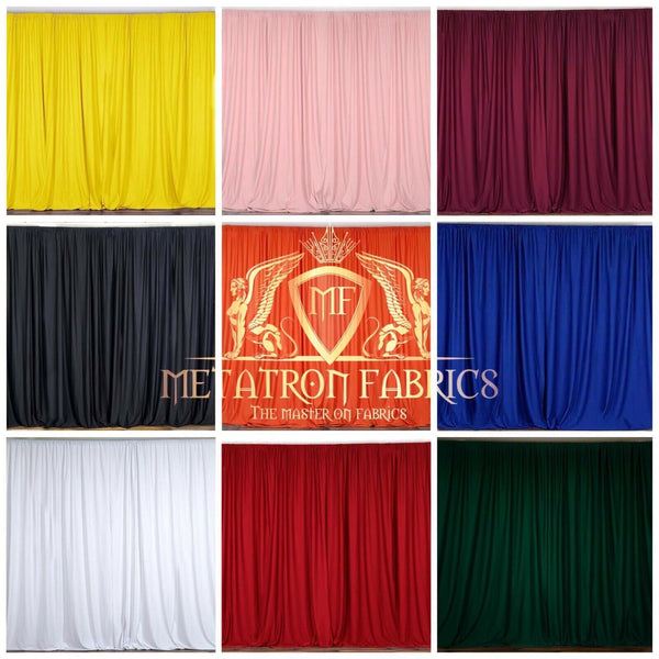 10 Ft. Wide X 9 Ft. Tall Curtain Polyester Backdrop High Quality Drape Rod Pocket [Pick A Color]