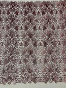 Geometric Fashion Design Sequin - Dusty Pink - Fancy Sequins Design on Mesh By Yard