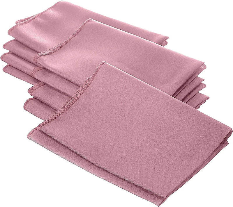 18" x 18" Polyester Poplin Napkins - Dusty Rose - Solid Rectangular Polyester Napkins