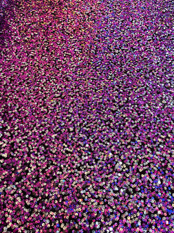 Multi-Color Sequins Mesh - Dusty Rose / Silver - Shiny Sequins Design on Spandex Mesh Fabric By Yard