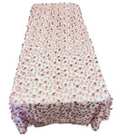 3D Butterfly Tablecloth - Dusty Rose - 52" x 102" Inches 3D Butterfly Sheer Mesh Tablecloth