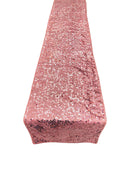 Taffeta Shiny Sequins Table Runner - Dusty Rose - 12" x 90" Sequins on Taffeta Table Runner