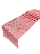 Taffeta Shiny Sequins Table Runner - Dusty Rose - 12" x 90" Sequins on Taffeta Table Runner