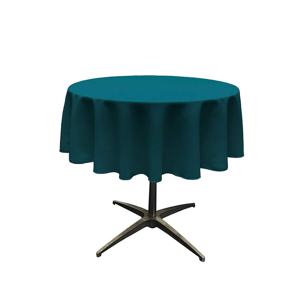 Round Tablecloth - Dark Teal - Round Banquet Polyester Cloth, Wrinkle Resist Quality (Pick Size)