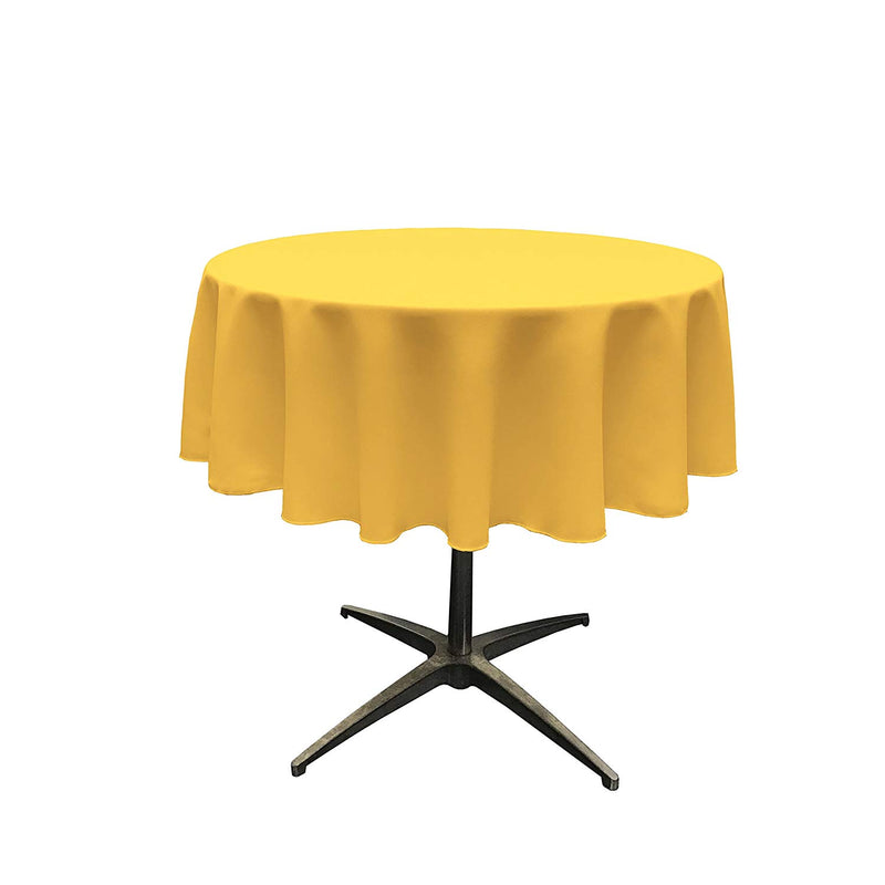 Round Tablecloth - Dark Yellow - Round Banquet Polyester Cloth, Wrinkle Resist Quality (Pick Size)