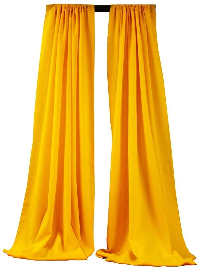 5 Feet x 10 Feet - Dark Yellow - Polyester Backdrop Drape Curtains, Polyester Poplin Backdrop 1 Pair