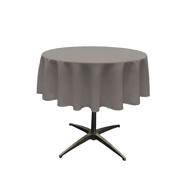 Round Tablecloth - Dark Gray - Round Banquet Polyester Cloth, Wrinkle Resist Quality (Pick Size)