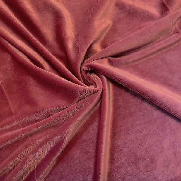 Velvet Stretch Fabric - Dusty Rose - Spandex Stretch Velvet Fabric 60'' Wide Sold By Yard