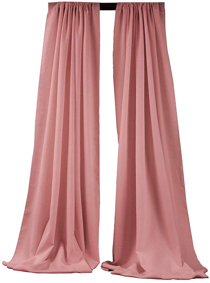 5 Feet x 10 Feet - Dusty Rose - Polyester Backdrop Drape Curtains, Polyester Poplin Backdrop 1 Pair