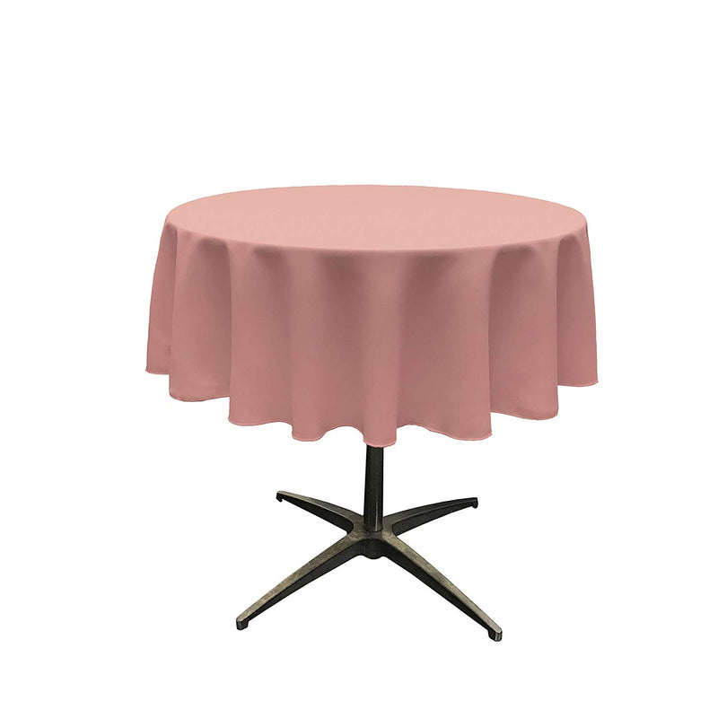 Round Tablecloth - Dusty Rose - Round Banquet Polyester Cloth, Wrinkle Resist Quality (Pick Size)