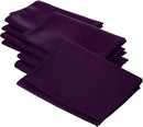 18" x 18" Polyester Poplin Napkins - Eggplant - Solid Rectangular Napkins (Pick A Color)