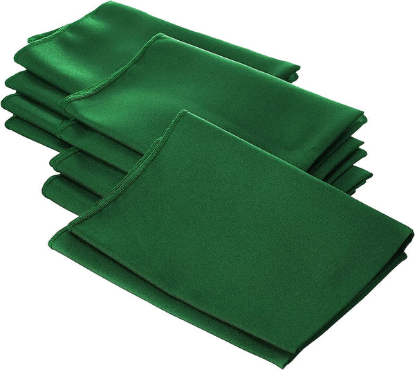 18" x 18" Polyester Poplin Napkins - Emerald Green - Solid Rectangular Napkins (Pick A Color)