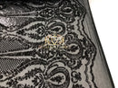 Sequins - Black - 4 Way Stretch Fancy Fabric Embroidered On Mesh Sold By The Yard