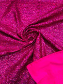 Mini Glitz Sequins Milliskin - Fuchsia Holographic - 4 Way Stretch Milliskin Nylon Spandex Fabric Sold By Yard