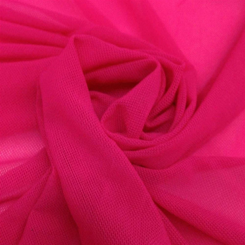 Power Mesh Fabric - Fuchsia - Nylon Lycra Spandex 4 Way Stretch Fabric  58"/60" By Yard