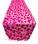 3D Butterfly Table Runner - Fuchsia - 12" x 90"  3D Butterfly Sheer Mesh Table Runner