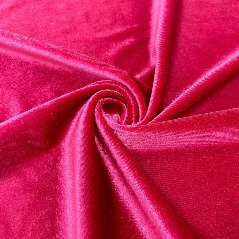 Velvet Stretch Fabric - Fuschia - Spandex Stretch Velvet Fabric 60'' Wide Sold By Yard