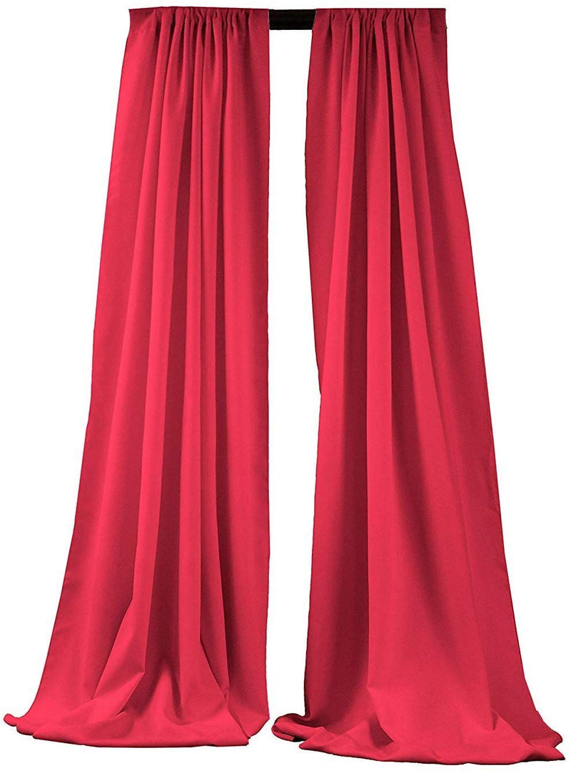 5 Feet x 10 Feet - Fucshia - Polyester Backdrop Drape Curtains, Polyester Poplin Backdrop 1 Pair