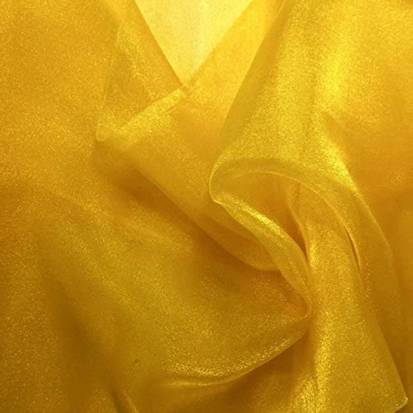 Organza Sparkle - Gold - Crystal Sheer Fabric for Fashion, Crafts, Decorations 60" by Yard