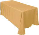 90" Solid Tablecloth - Gold - Polyester Poplin Rectangular Full Table Cover (Pick Size)