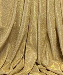 Shimmer Glitter Fabric - Gold - Luxury Sparkle Stretch Solid Fabric Sold By Yard