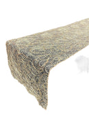 Lace Sequins Table Runner - Gold - 12" x 90" Lace Design Table Runner for Event Decor