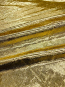 Foiled Stretch Velvet - Gold - 4 Way Stretch Velvet Foil Fabric - 60'' Wide Sold By The Yard