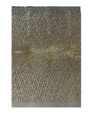 2 Way Stretch Diamond Fabric - Gold on Black- Geometric Diamond Design on Mesh By The Yard