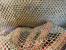 Fish Net Spandex Rhinestone Fabric - Gold - Solid Spandex Fish Net Design Fabric with Rhinestones by Yard