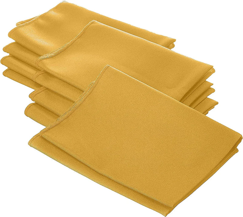 18" x 18" Polyester Poplin Napkins - Gold - Solid Rectangular Polyester Napkins