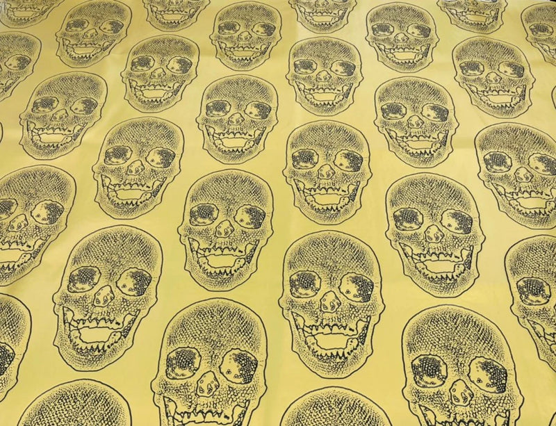 Big Skull Vinyl Fabric - Upholstery Faux Leather - Different Colors Sold By Yard