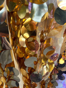 Jumbo 1.5" Circle Sequins - Gold - Jumbo Sequins On Mesh Fabric Sold By The Yard