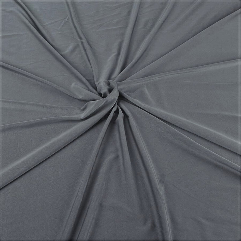 58" Shiny Milliskin Fabric - Grey - 4 Way Stretch Milliskin Shiny Fabric by The Yard (Pick a Size)