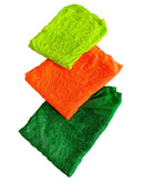 4 Way Stretch Fabric - Neon Orange - Sequins Design on Spandex Mesh Fashion Fabric