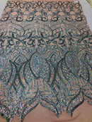 Royalty Sequin Fabric -  4 Way Stretch Royalty Mermaid Design - Pick Color - 25 Yards Roll