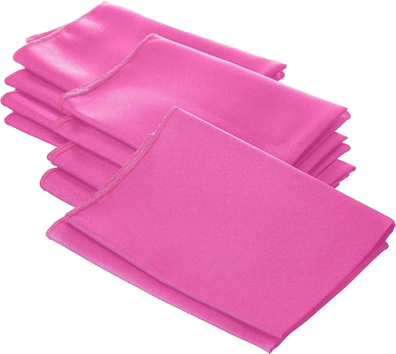 18" x 18" Polyester Poplin Napkins - Hot Pink - Solid Rectangular Polyester Napkins