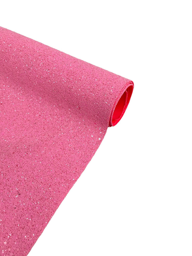 Chunky Glitter Vinyl - Hot Pink - 54" Wide Crafting Glitter Vinyl Fabric Sold By The Yard