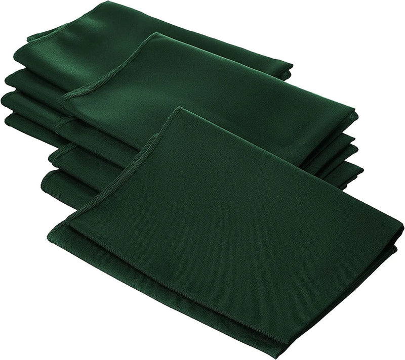 18" x 18" Polyester Poplin Napkins - Hunter Green - Solid Rectangular Polyester Napkins