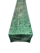 Taffeta Shiny Sequins Table Runner - Hunter Green - 12" x 90" Sequins on Taffeta Table Runner