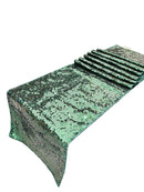 Taffeta Shiny Sequins Table Runner - Hunter Green - 12" x 90" Sequins on Taffeta Table Runner