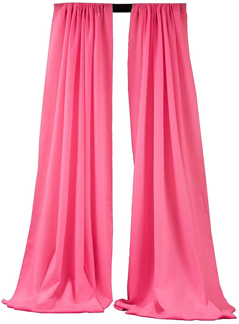5 Feet x 10 Feet - Hot Pink - Polyester Backdrop Drape Curtains, Polyester Poplin Backdrop 1 Pair